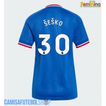 Camisa de time de futebol Manchester United Benjamin Sesko #30 Replicas 2º Equipamento Feminina 2026-27 Manga Curta